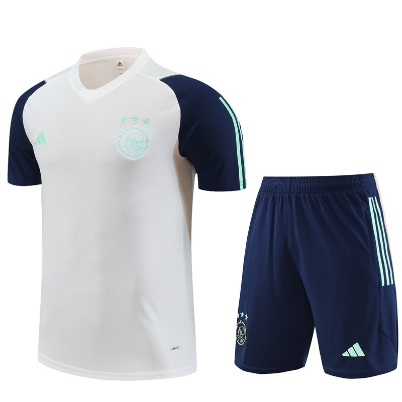 AAA Quality Ajax 23/24 White/Dark Blue Training Kit Jerseys